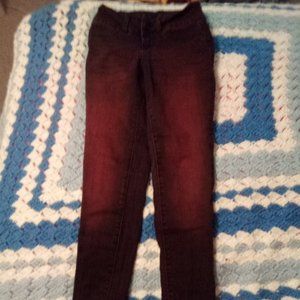 Red And Black Ombre Skinny Jeans